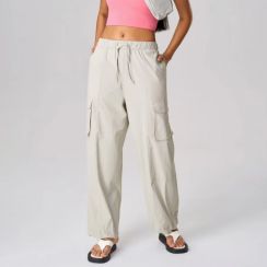 Womens Summer Drawstring Loose Breathable High Waist Straight Pants