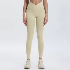 V Shaped Waist Lightweight Four Way Stretch Tummy Control Sports Leggings