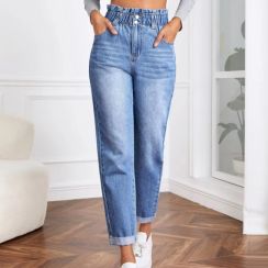 High Waist Cropped Denim Pant